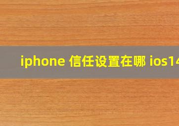 iphone 信任设置在哪 ios14